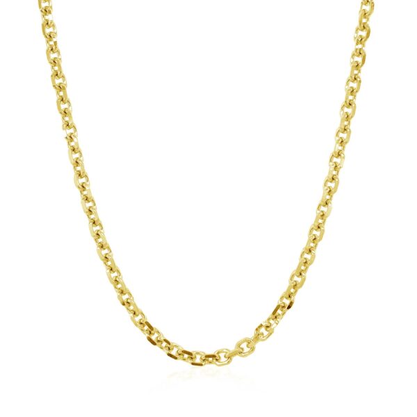 14k Yellow Gold Diamond Cut Cable Link Chain (3.0 mm) - Image 2