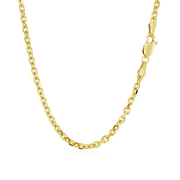 14k Yellow Gold Diamond Cut Cable Link Chain (3.0 mm) - Image 3