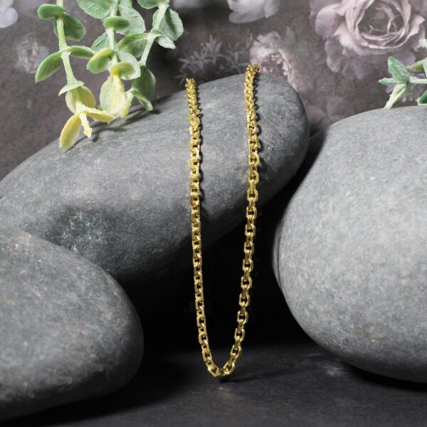 14k Yellow Gold Diamond Cut Cable Link Chain (3.0 mm) - Image 4