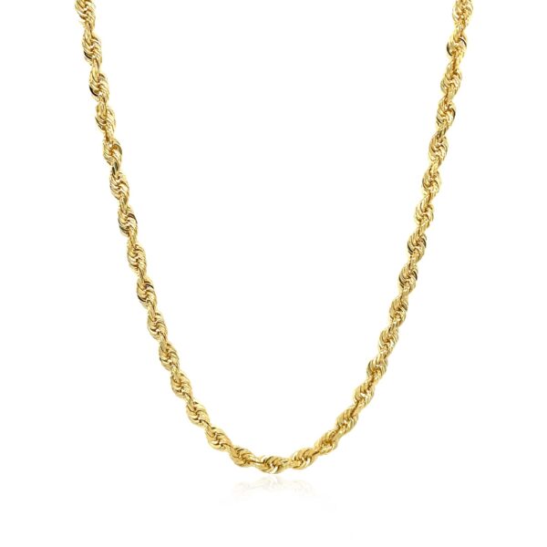 14k Yellow Gold Solid Diamond Cut Rope Chain (3.00 mm) - Image 2