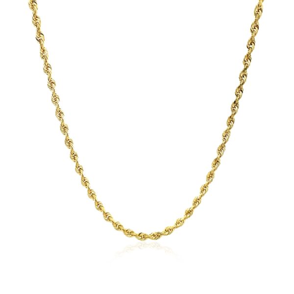 10k Yellow Gold Solid Diamond Cut Rope Chain (2.50 mm) - Image 5
