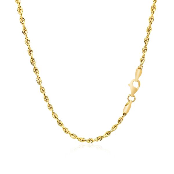 10k Yellow Gold Solid Diamond Cut Rope Chain (2.50 mm) - Image 3