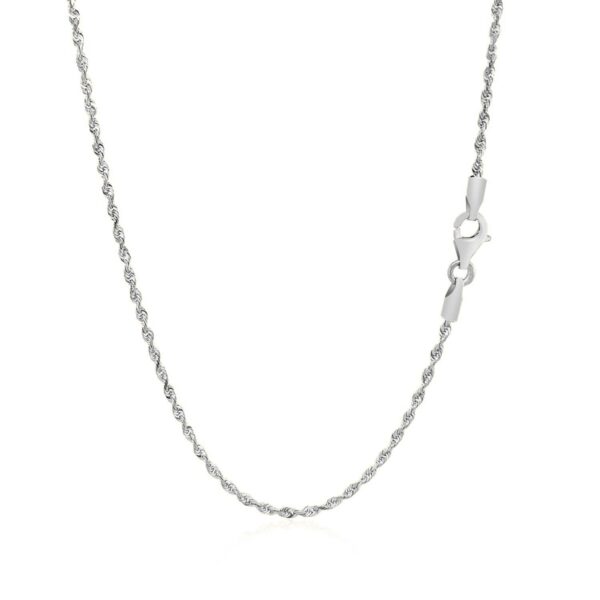 14k White Gold Solid Diamond Cut Rope Chain (1.60 mm) - Image 3