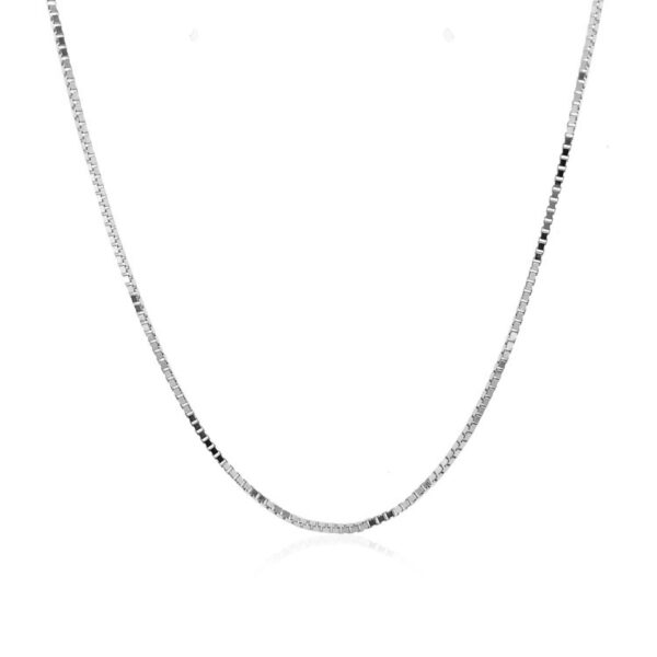 10k White Gold Classic Box Chain (0.94 mm) - Image 2
