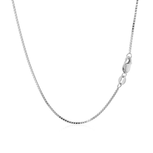 10k White Gold Classic Box Chain (0.94 mm) - Image 3