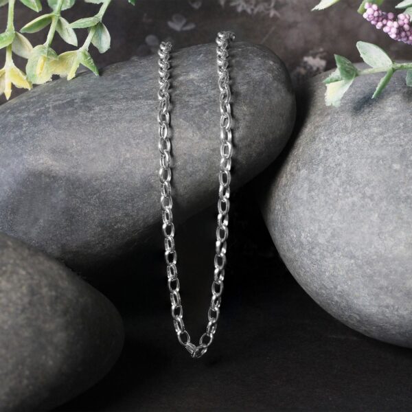 3.2mm 14k White Gold Oval Rolo Chain (3.20 mm) - Image 3