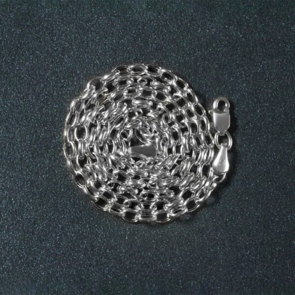 3.2mm 14k White Gold Oval Rolo Chain (3.20 mm) - Image 5