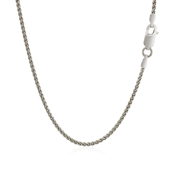 Sterling Silver Rhodium Plated Wheat Chain (1.30 mm) - Image 3