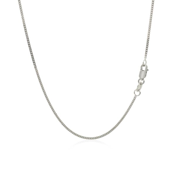14k White Gold Gourmette Chain 1.0mm (1.00 mm) - Image 3