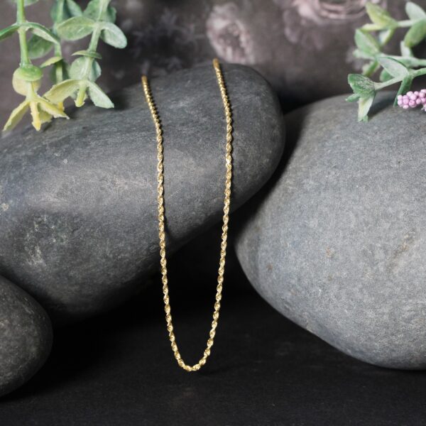 10k Yellow Gold Solid Diamond Cut Rope Chain (1.40 mm) - Image 3