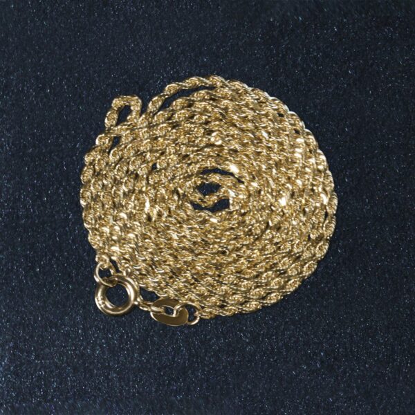 10k Yellow Gold Solid Diamond Cut Rope Chain (1.40 mm) - Image 5