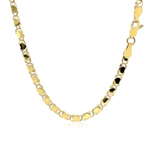 14k Yellow Gold Heart Chain (3.20 mm) - Image 3