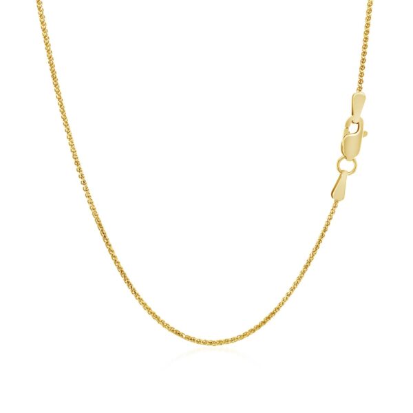 14k Yellow Gold Diamond Cut Round Wheat Chain (1.00 mm) - Image 3
