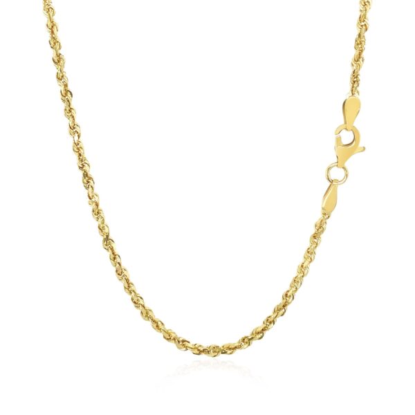 10k Yellow Gold Solid Diamond Cut Rope Chain (2.00 mm) - Image 3