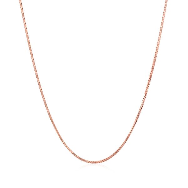 14k Rose Gold Classic Box Chain (0.73 mm) - Image 2