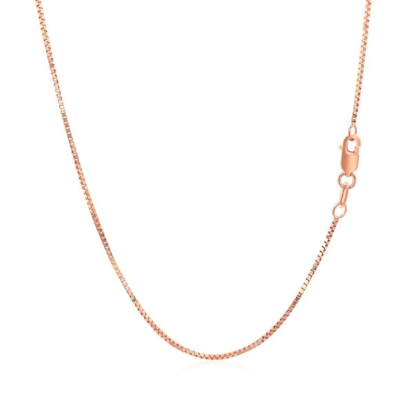 14k Rose Gold Classic Box Chain (0.73 mm) - Image 3