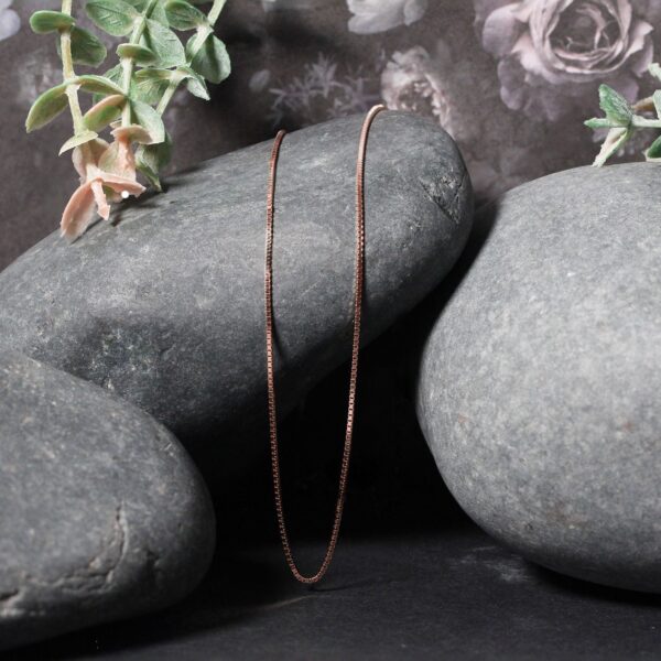 14k Rose Gold Classic Box Chain (0.73 mm) - Image 5