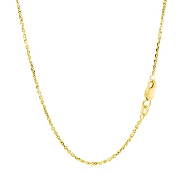 14k Yellow Gold Diamond Cut Cable Link Chain (1.30 mm) - Image 3