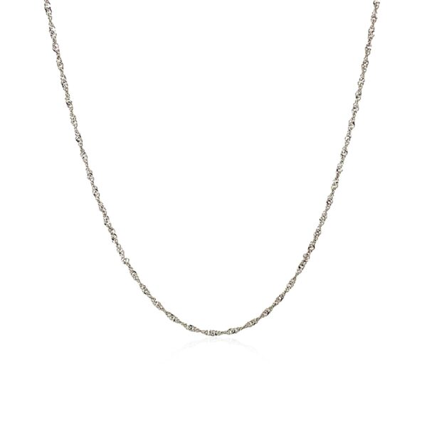 10k White Gold Singapore Chain  (1.10 mm) - Image 2