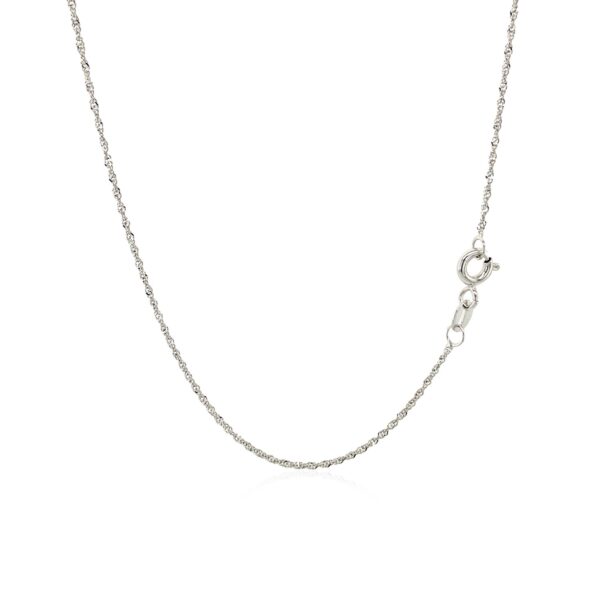 10k White Gold Singapore Chain  (1.10 mm) - Image 3