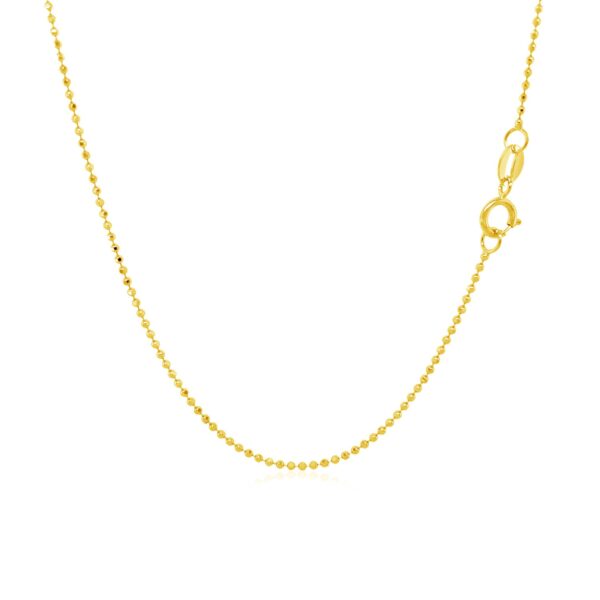 14k Yellow Gold Diamond-Cut Bead Chain (0.90 mm) - Image 2