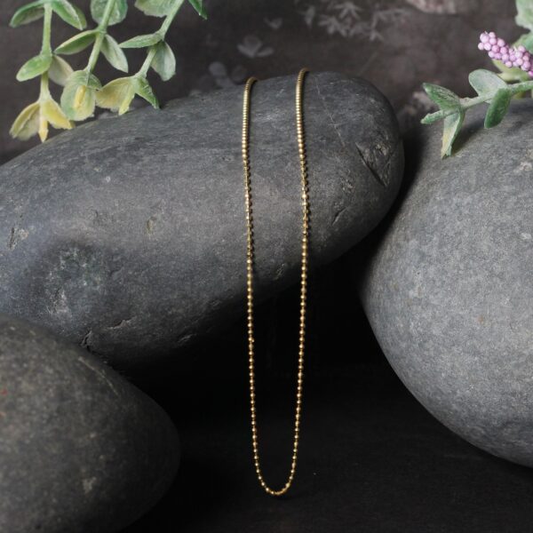 14k Yellow Gold Diamond-Cut Bead Chain (0.90 mm) - Image 3