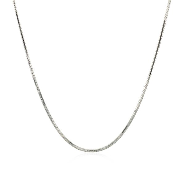 Sterling Silver Rhodium Plated Octagonal Snake Chain (1.10 mm) - Image 2