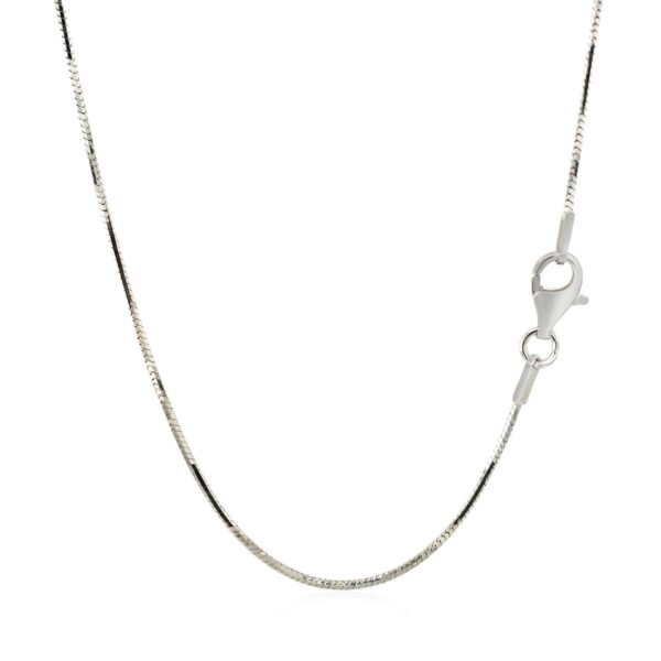 Sterling Silver Rhodium Plated Octagonal Snake Chain (1.10 mm) - Image 3