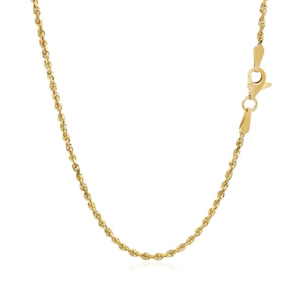 10k Yellow Gold Solid Diamond Cut Rope Chain (1.80 mm) - Image 3