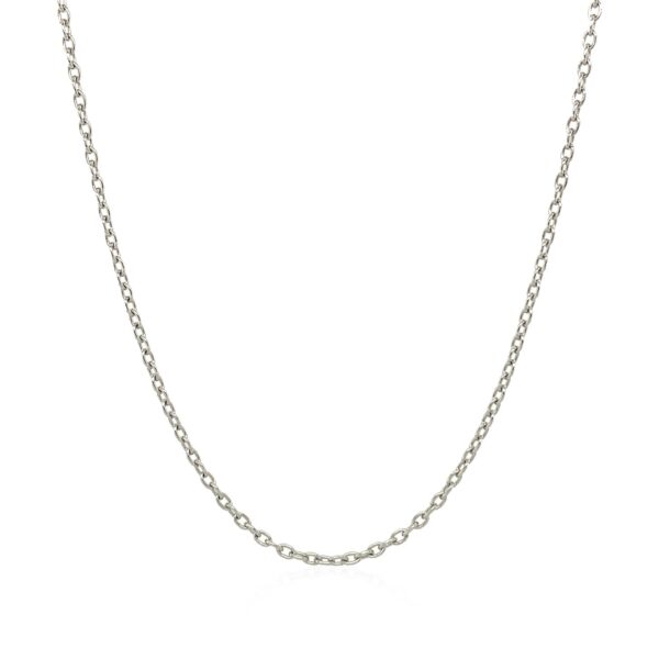 14k White Gold Round Cable Link Chain (1.50 mm) - Image 2