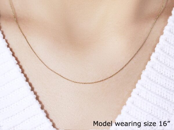 14k Yellow Gold Cable Link Chain (0.50 mm) - Image 4