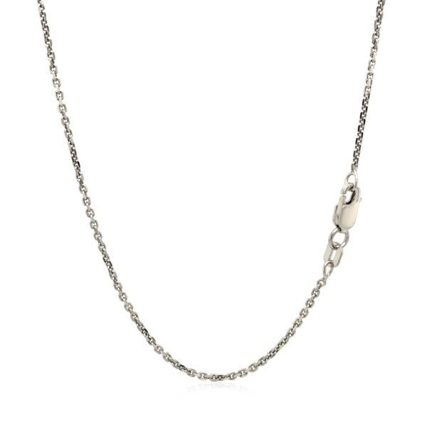14k White Gold Diamond Cut Cable Link Chain (1.30 mm) - Image 3