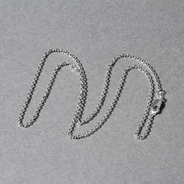 14k White Gold Diamond Cut Cable Link Chain (1.30 mm) - Image 6