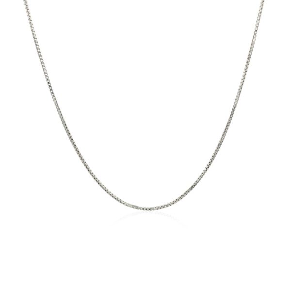 Sterling Silver Rhodium Plated Box Chain (0.70 mm) - Image 2