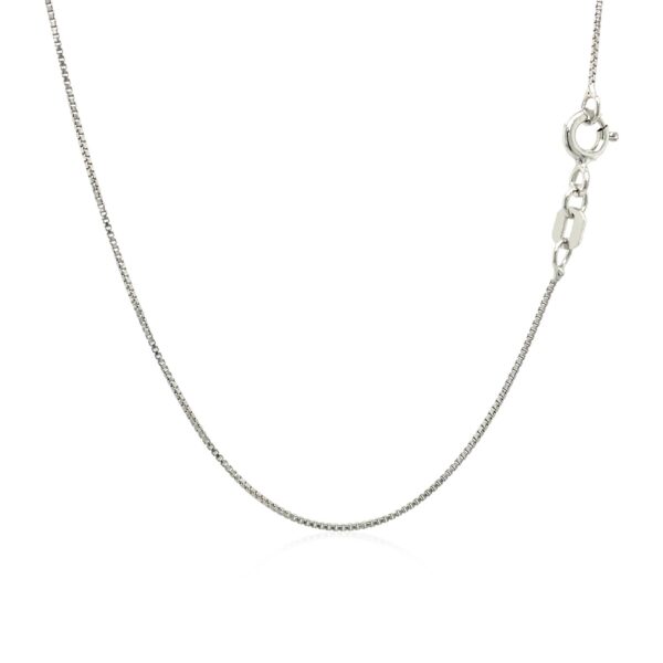 Sterling Silver Rhodium Plated Box Chain (0.70 mm) - Image 3