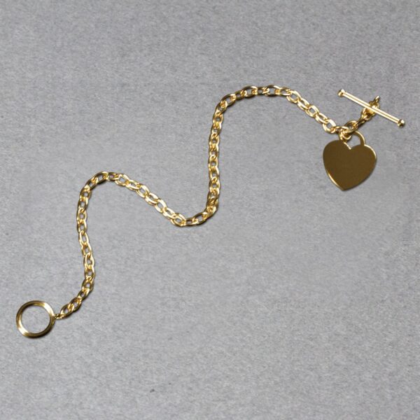 Toggle Bracelet with Heart Charm in 14k Yellow Gold (4.80 mm) - Image 5