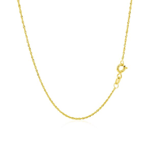 14k Yellow Gold Singapore Chain (1.10 mm) - Image 3