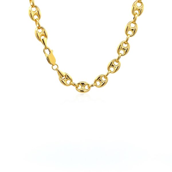 14k Yellow Gold Puffed Mariner Link Chain (6.80 mm) - Image 4