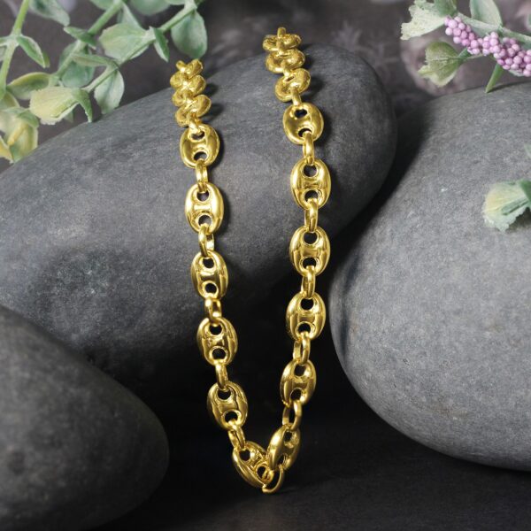 14k Yellow Gold Puffed Mariner Link Chain (6.80 mm) - Image 5