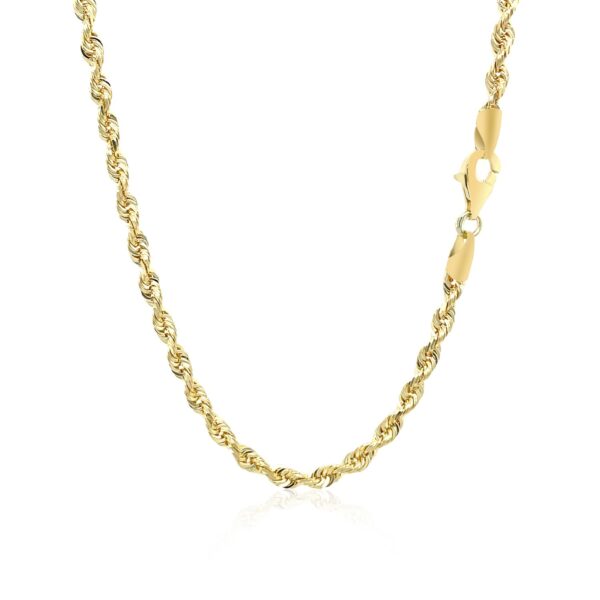 10k Yellow Gold Solid Diamond Cut Rope Chain (3.00 mm) - Image 3