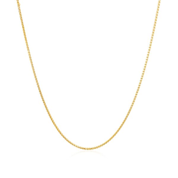 14k Yellow Gold Diamond Cut Round Wheat Chain (0.60 mm) - Image 2