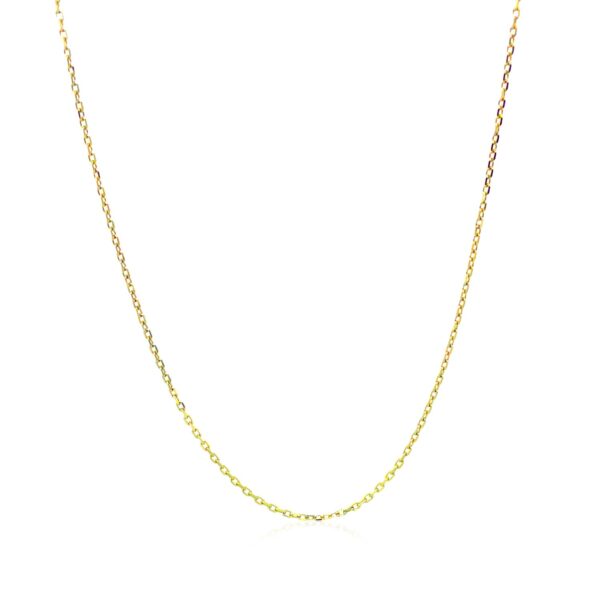14k Yellow Gold Diamond Cut Cable Link Chain (0.87 mm) - Image 2
