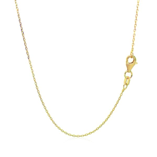 14k Yellow Gold Diamond Cut Cable Link Chain (0.87 mm) - Image 3