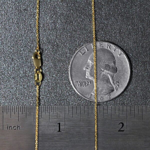 14k Yellow Gold Diamond Cut Cable Link Chain (0.87 mm) - Image 6
