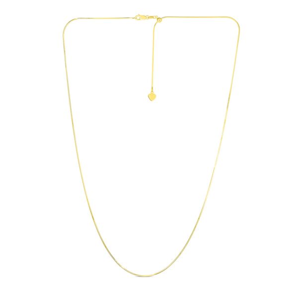 14k Yellow Gold Adjustable Snake Chain (0.80 mm) - Image 2