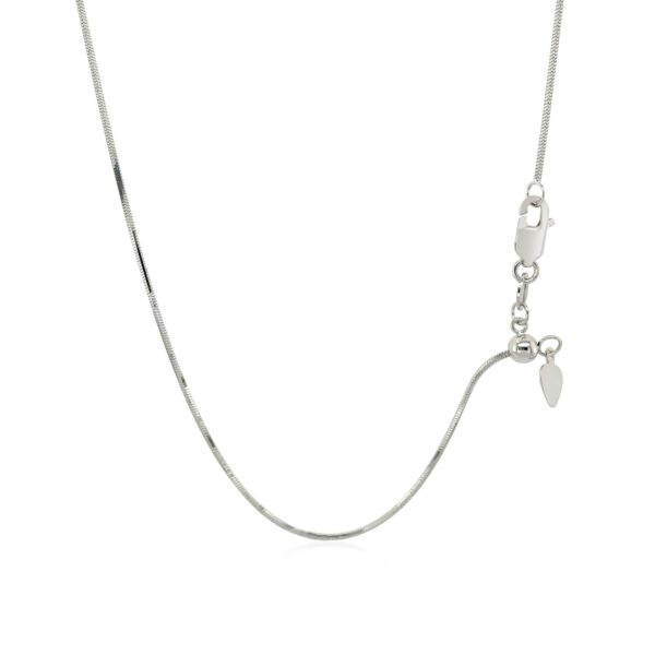 14k White Gold Adjustable Snake Chain (0.80 mm) - Image 3