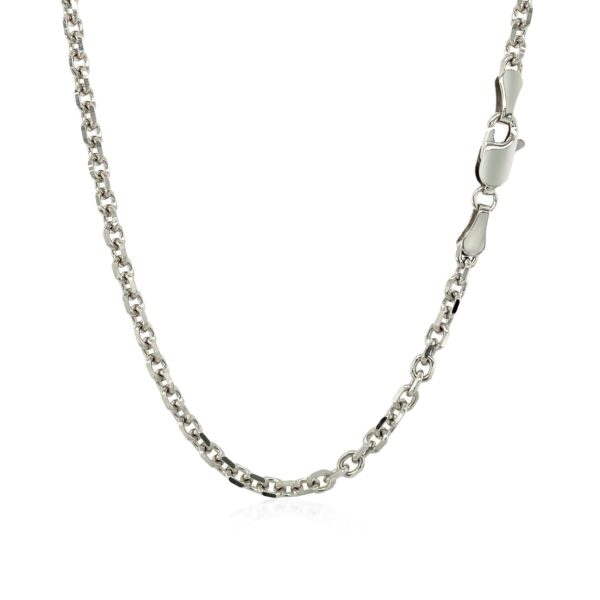 14k White Gold Diamond Cut Cable Link Chain (2.90 mm) - Image 3
