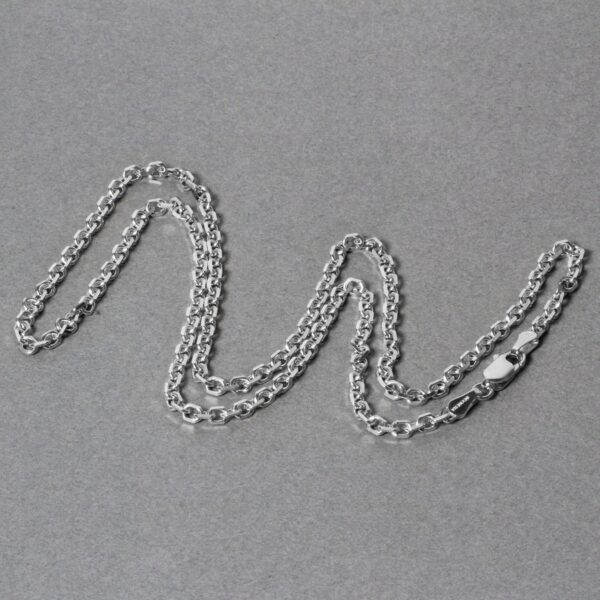 14k White Gold Diamond Cut Cable Link Chain (2.90 mm) - Image 5