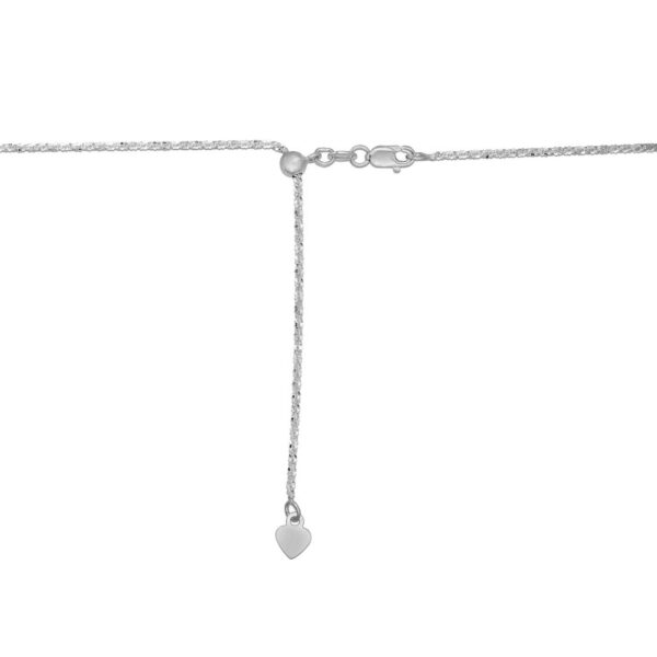 14k White Gold Adjustable Sparkle Chain (1.20 mm) - Image 3