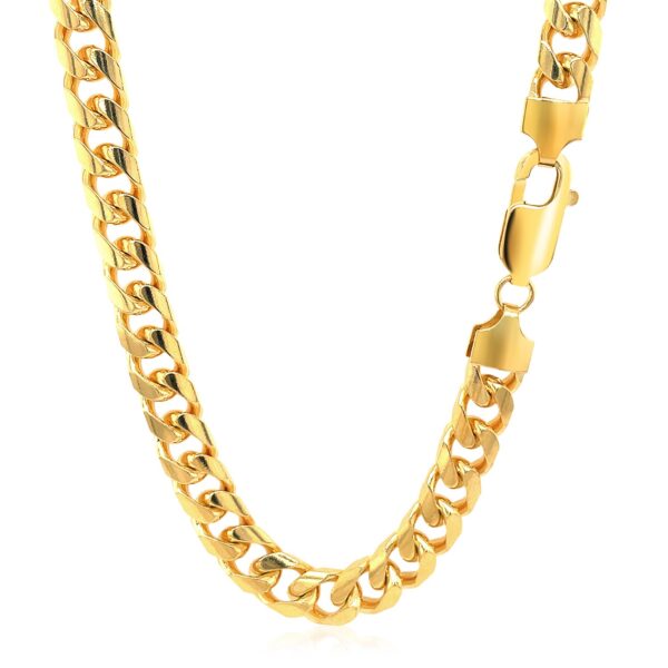 14k Yellow Gold Solid Miami Cuban Chain (7.20 mm) - Image 3